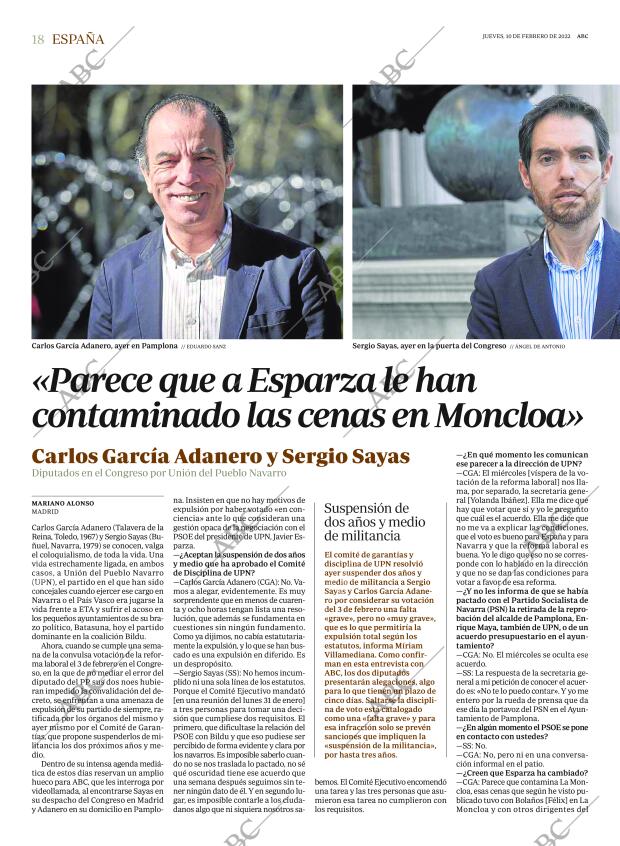 ABC MADRID 10-02-2022 página 18
