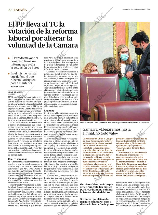 ABC MADRID 12-02-2022 página 22