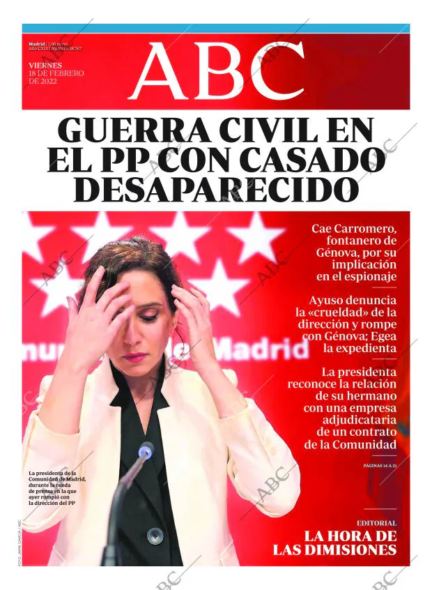 ABC MADRID 18-02-2022 página 1