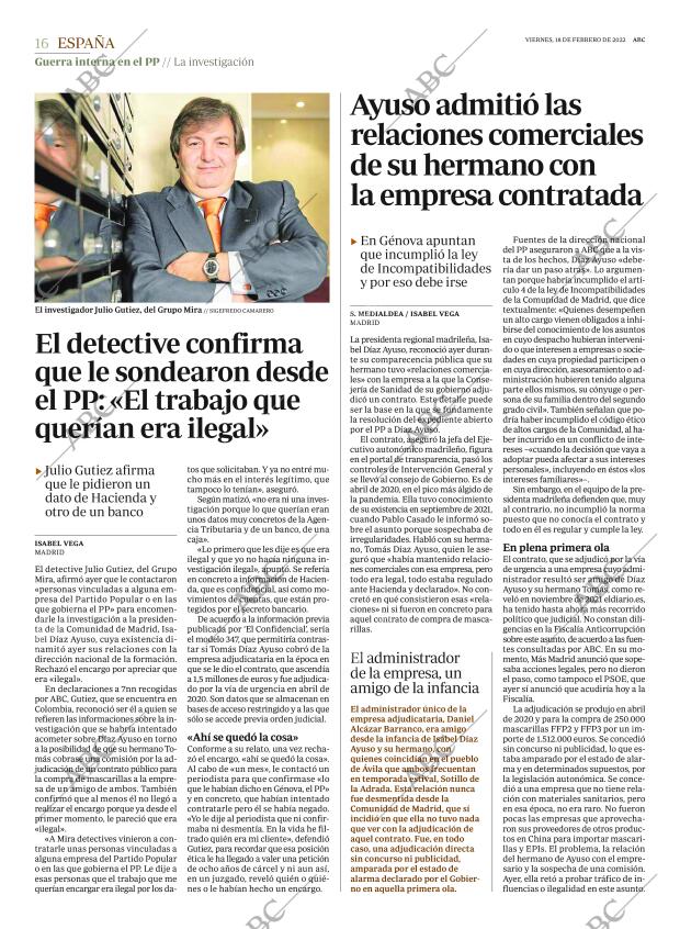 ABC MADRID 18-02-2022 página 16