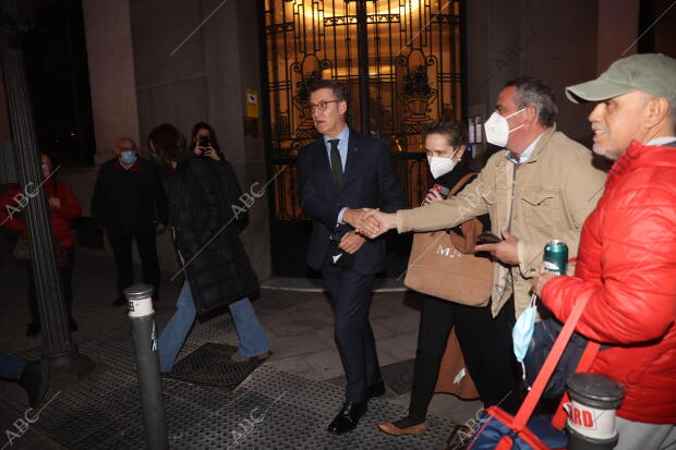 Llegada de Feijóo A la sede del Pp