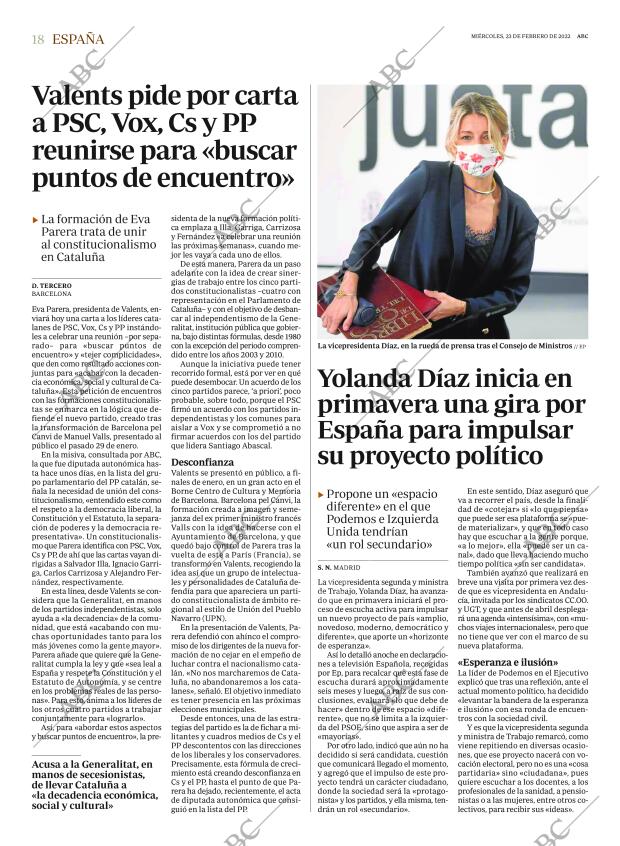 ABC MADRID 23-02-2022 página 18