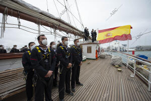 Reportaje del barco Juan Sebastián de Elcano en el puerto de Barcelona