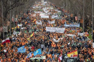 Manifestación a favor del mundo rural y de la caza