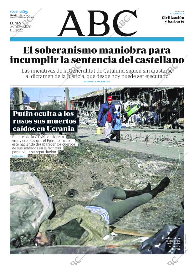ABC MADRID 28-03-2022 página 1