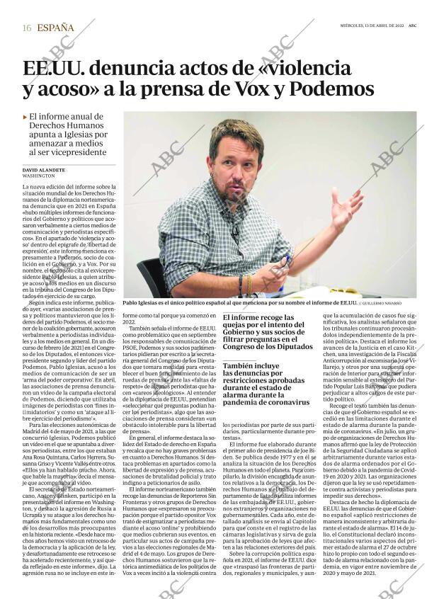 ABC MADRID 13-04-2022 página 16