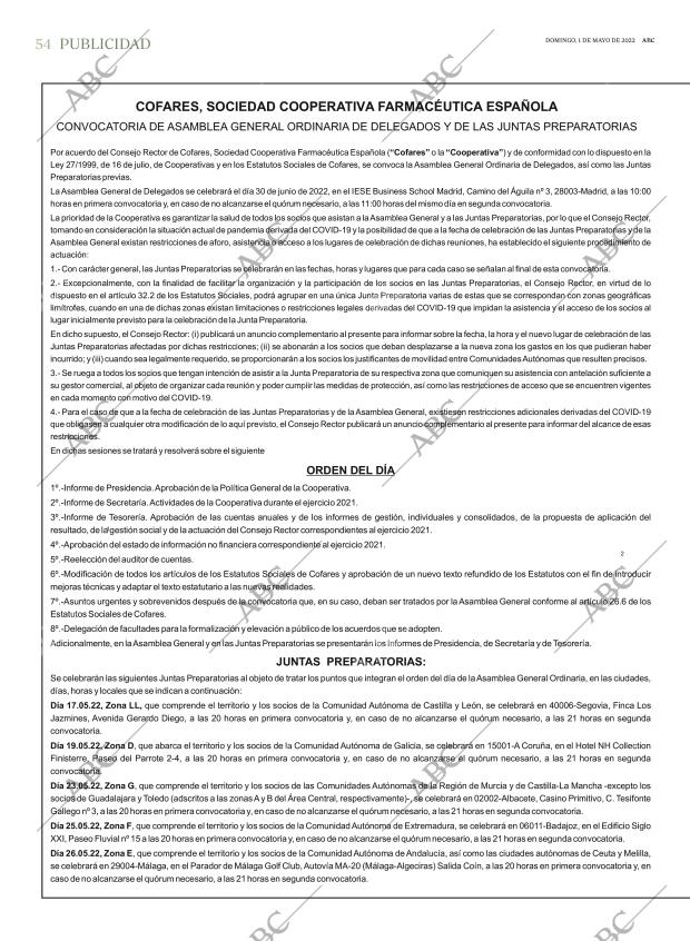 ABC MADRID 01-05-2022 página 54