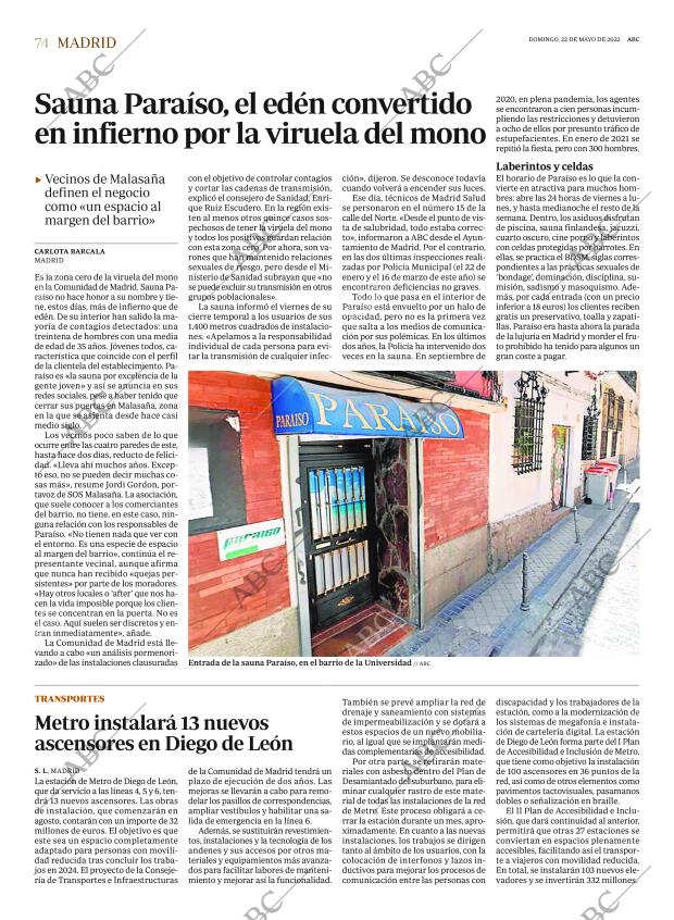 ABC MADRID 22-05-2022 página 74