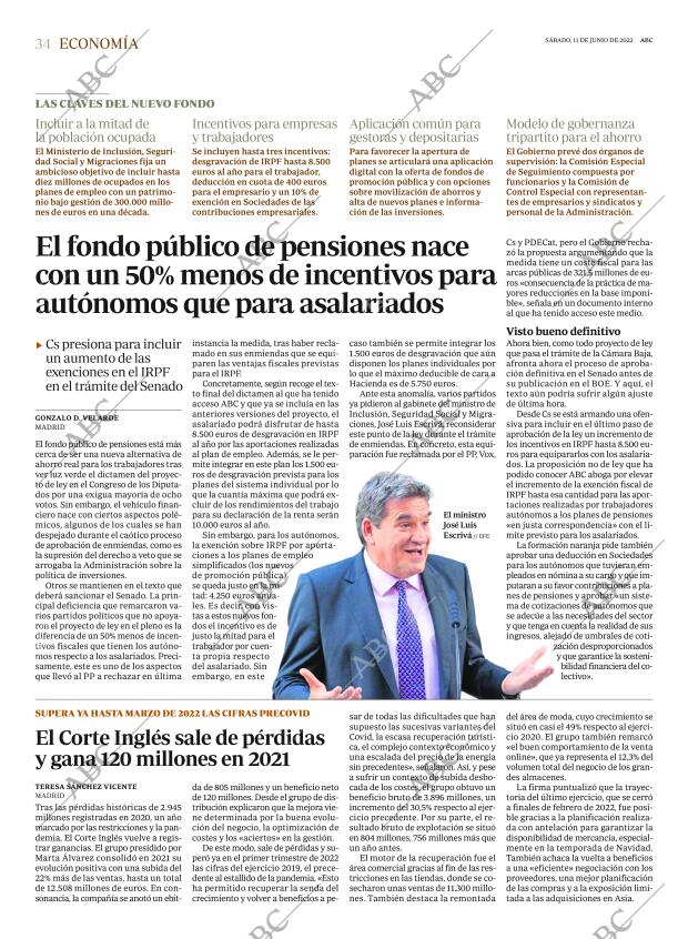 ABC MADRID 11-06-2022 página 34