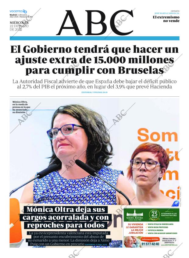 ABC MADRID 22-06-2022 página 1