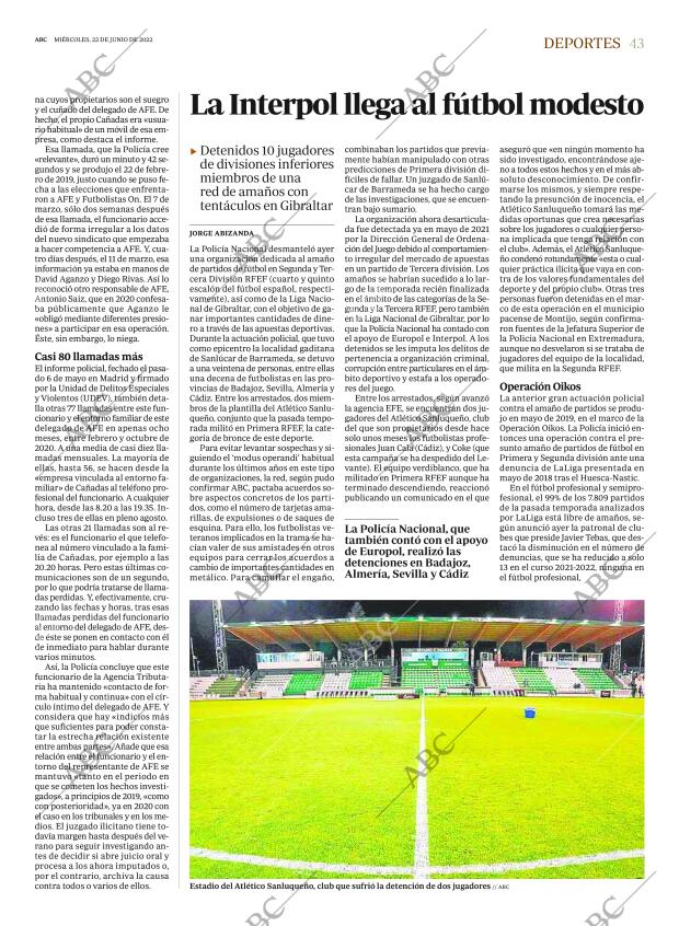ABC MADRID 22-06-2022 página 43