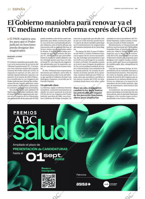 ABC MADRID 24-06-2022 página 20