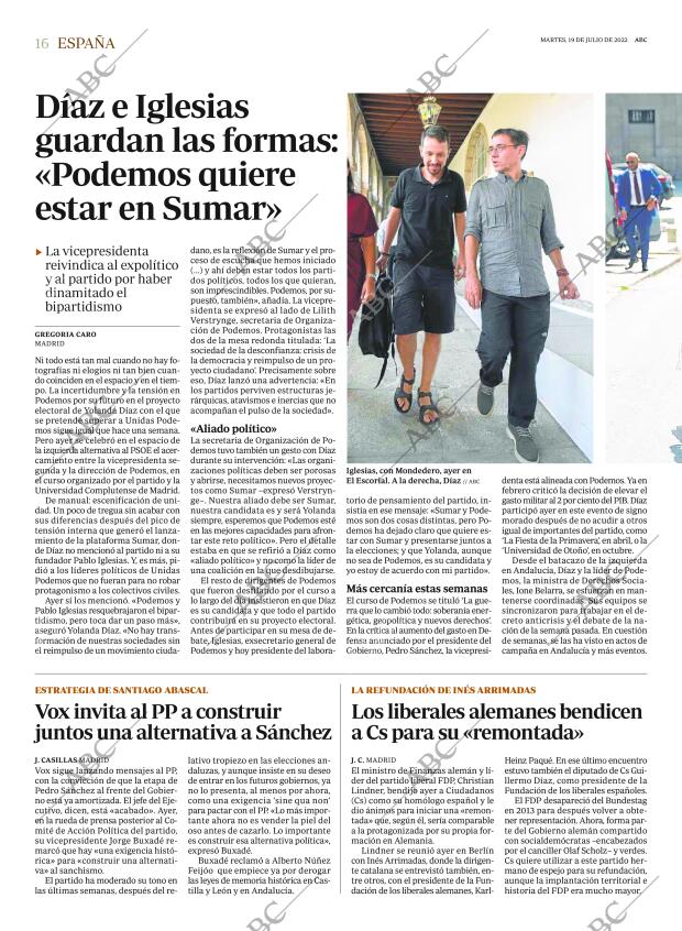 ABC MADRID 19-07-2022 página 16