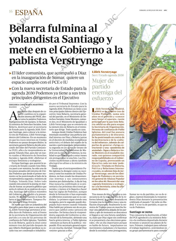 ABC MADRID 23-07-2022 página 16