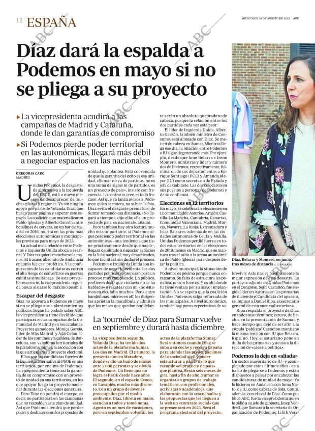 ABC MADRID 10-08-2022 página 12