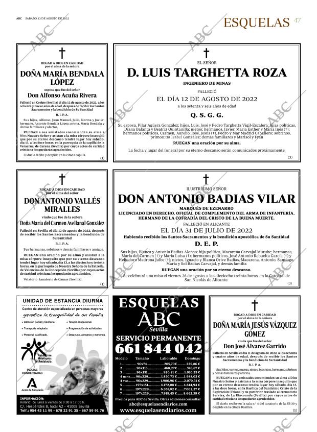 ABC SEVILLA 13-08-2022 página 47