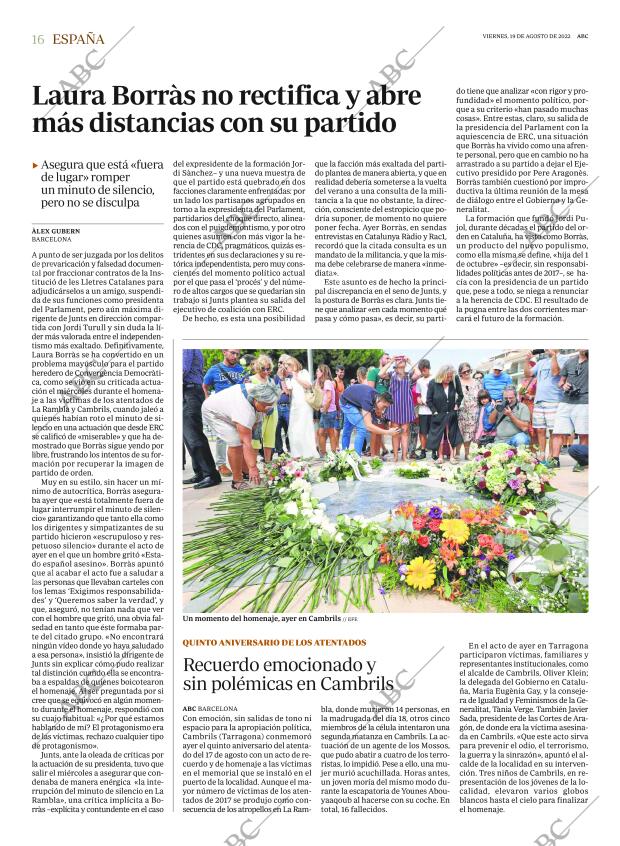 ABC MADRID 19-08-2022 página 16