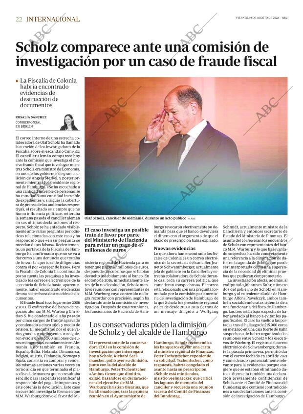 ABC MADRID 19-08-2022 página 22
