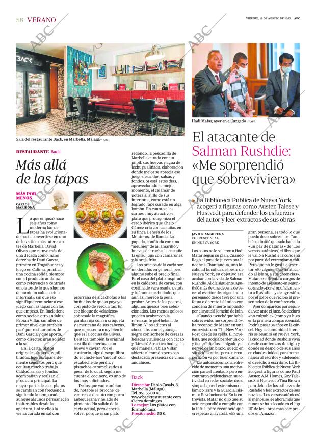 ABC MADRID 19-08-2022 página 58