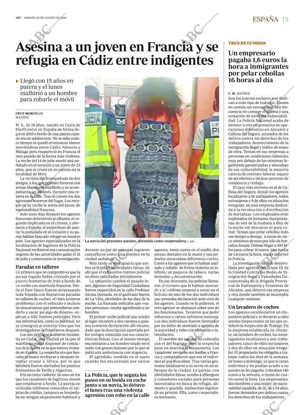 ABC MADRID 20-08-2022 página 19