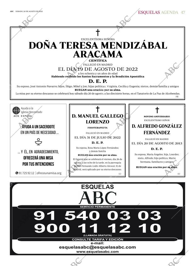 ABC MADRID 20-08-2022 página 47