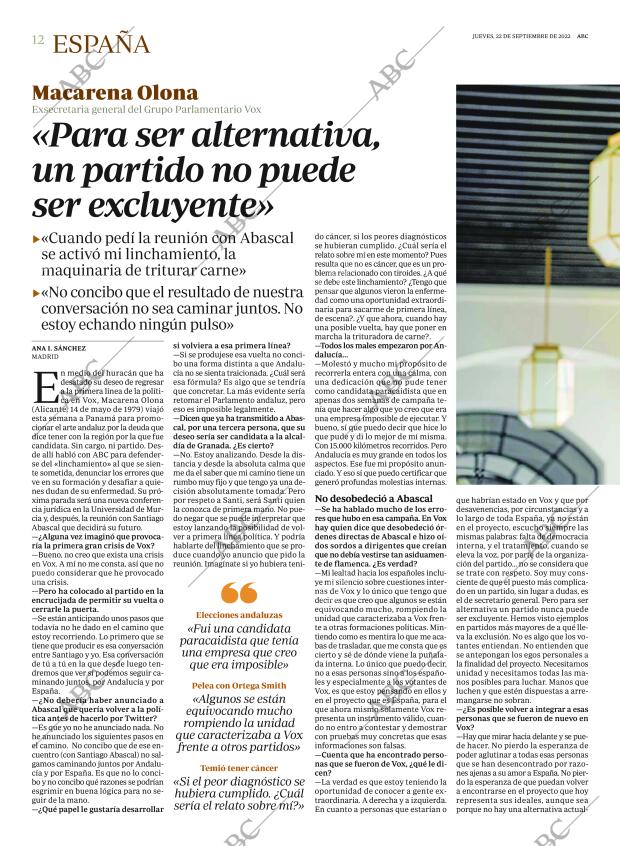 ABC MADRID 22-09-2022 página 12