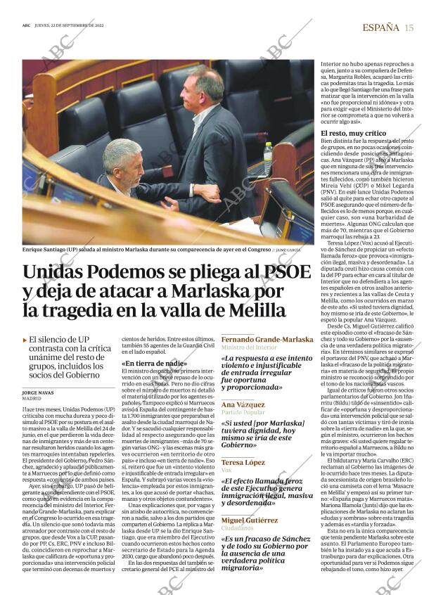 ABC MADRID 22-09-2022 página 15