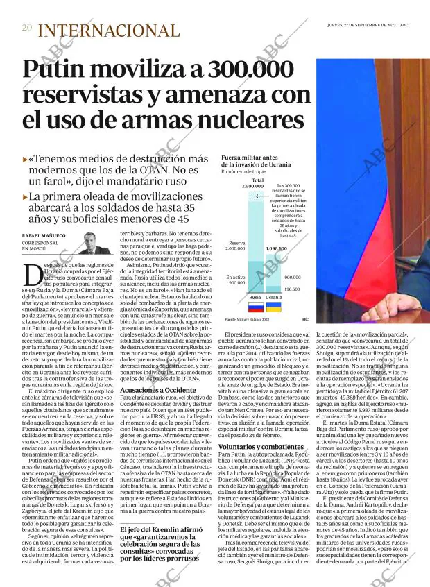 ABC MADRID 22-09-2022 página 20