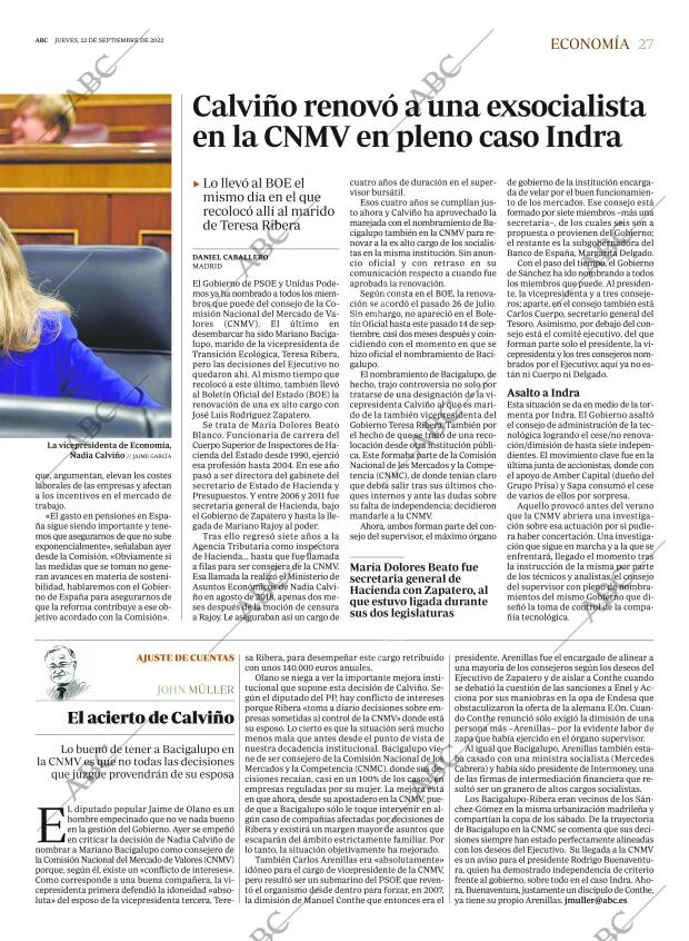ABC MADRID 22-09-2022 página 27
