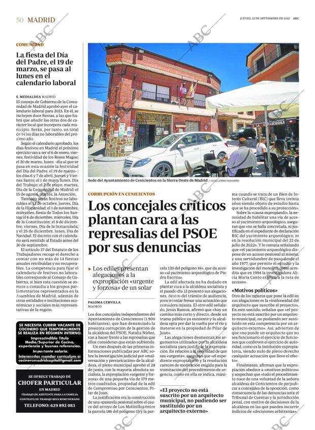 ABC MADRID 22-09-2022 página 50