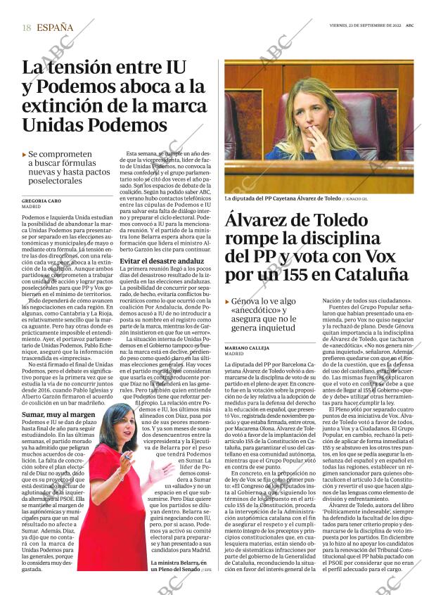 ABC MADRID 23-09-2022 página 18