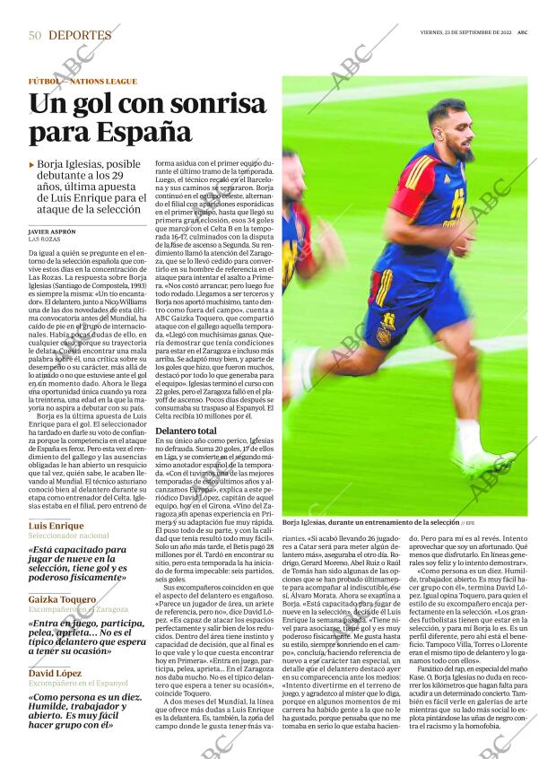 ABC MADRID 23-09-2022 página 50