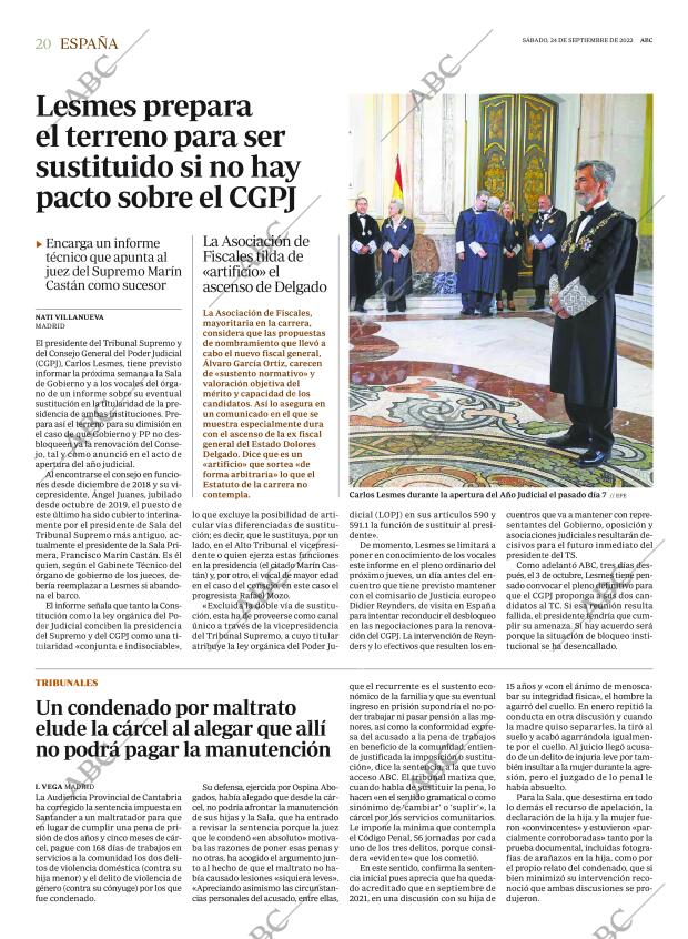 ABC MADRID 24-09-2022 página 20