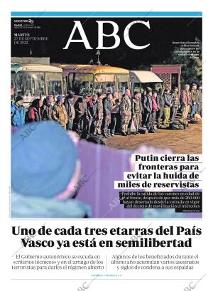 ABC MADRID 27-09-2022 página 1