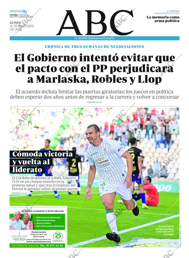 ABC CORDOBA 31-10-2022 página 1
