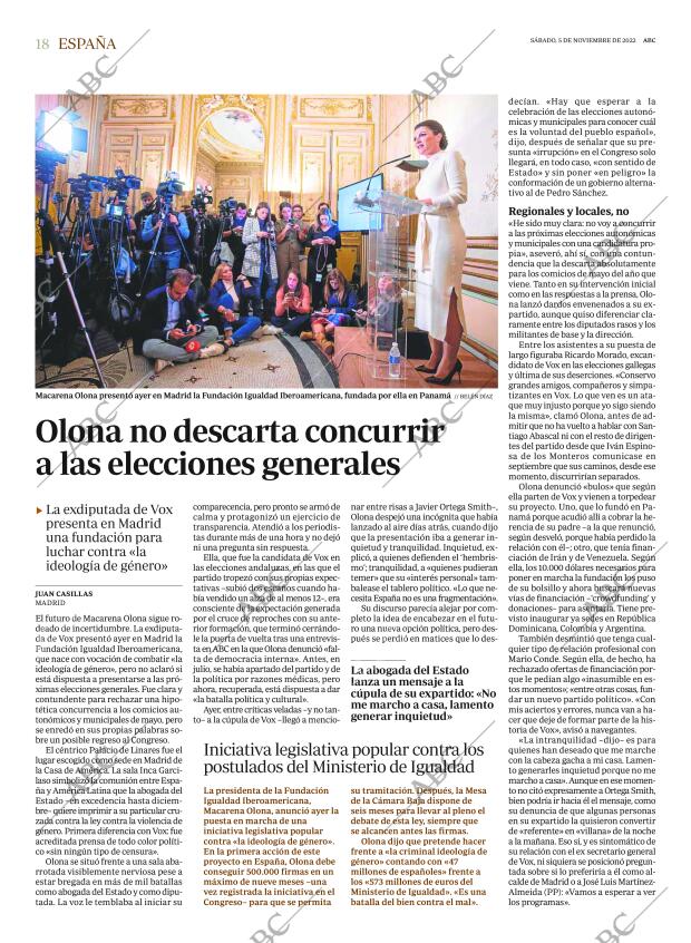 ABC MADRID 05-11-2022 página 18