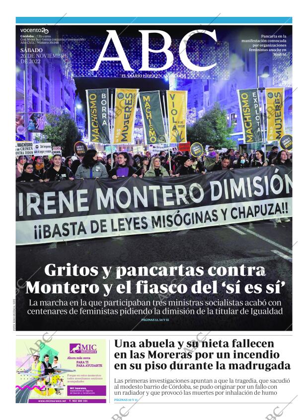 ABC CORDOBA 26-11-2022 página 1