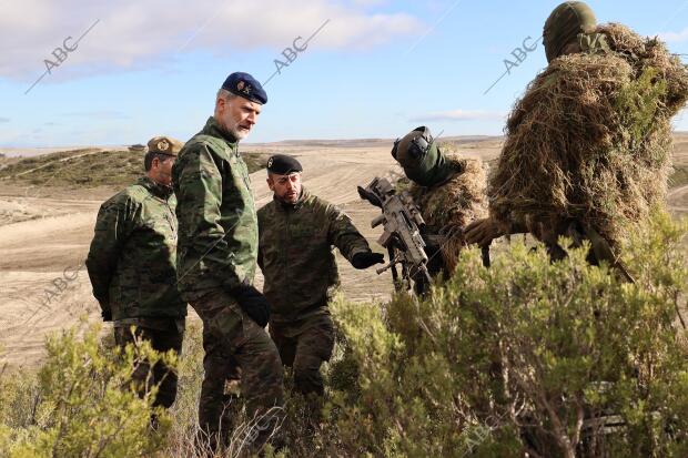 Felipe VI asiste al ejercicio de evaluación que está desarrollando en el Centro...