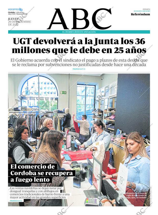 ABC CORDOBA 29-12-2022 página 1