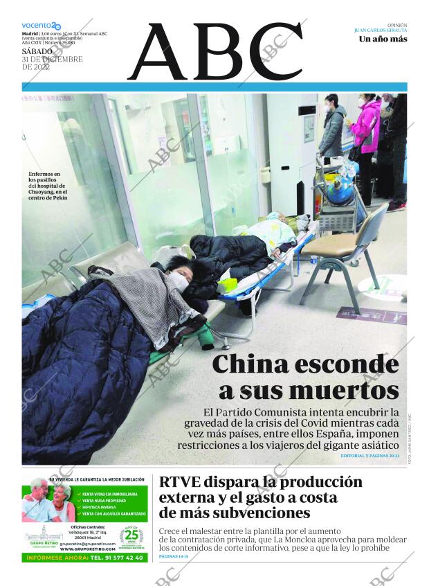 ABC MADRID 31-12-2022 página 1