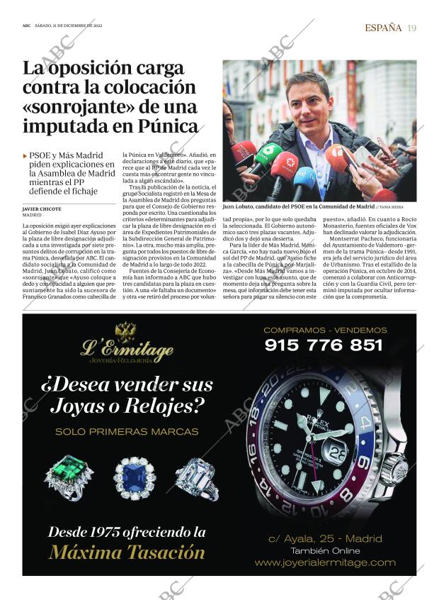 ABC MADRID 31-12-2022 página 19