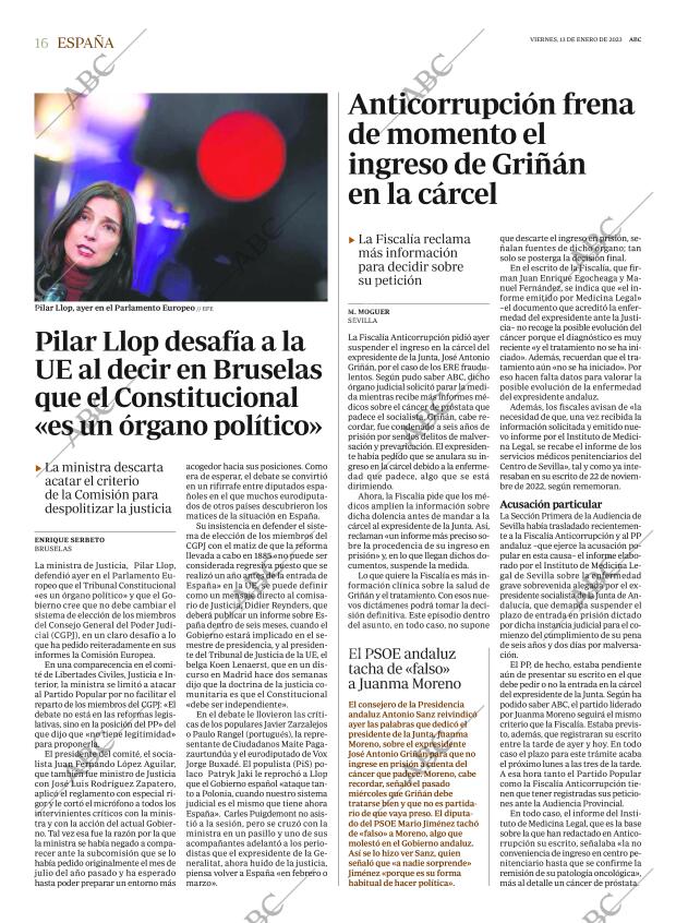 ABC MADRID 13-01-2023 página 16