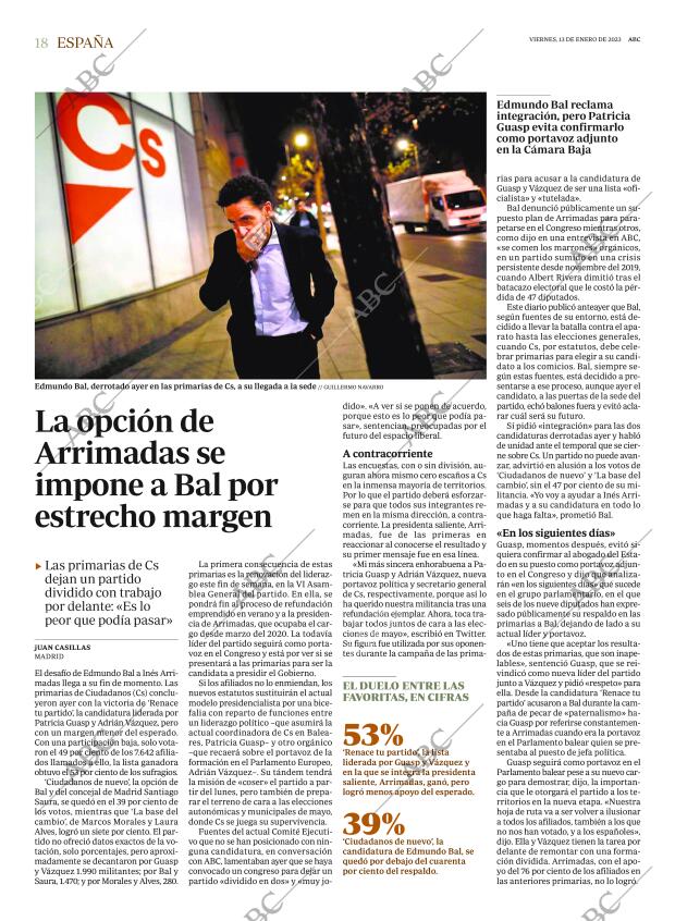 ABC MADRID 13-01-2023 página 18