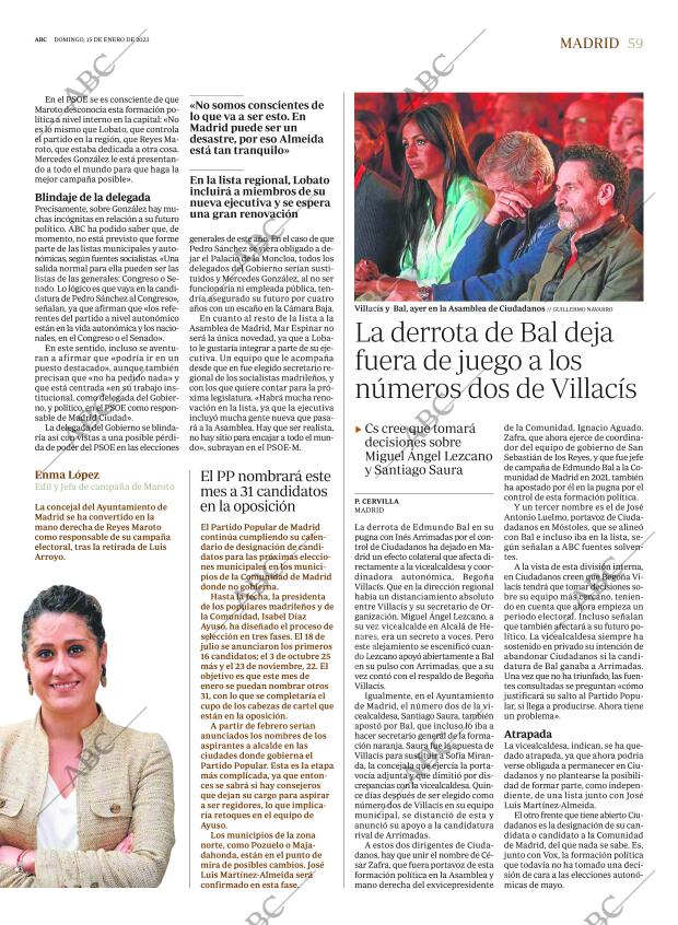 ABC MADRID 15-01-2023 página 59