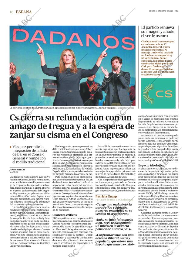 ABC MADRID 16-01-2023 página 16