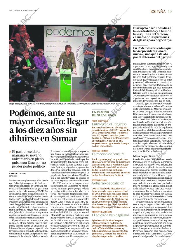 ABC MADRID 16-01-2023 página 19