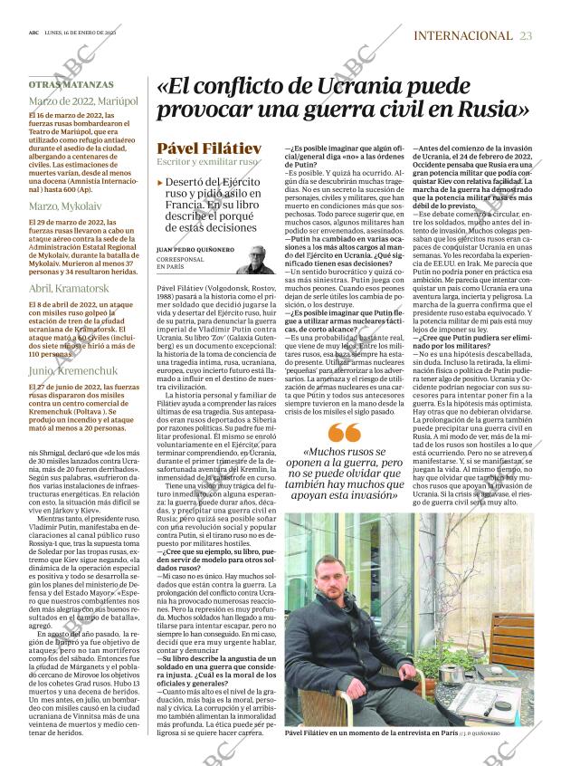 ABC MADRID 16-01-2023 página 23