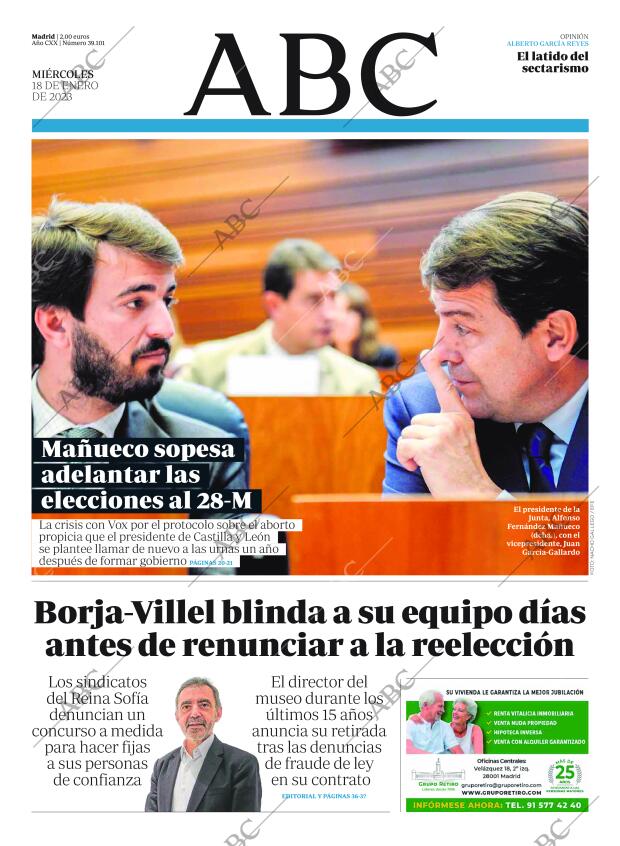 ABC MADRID 18-01-2023 página 1