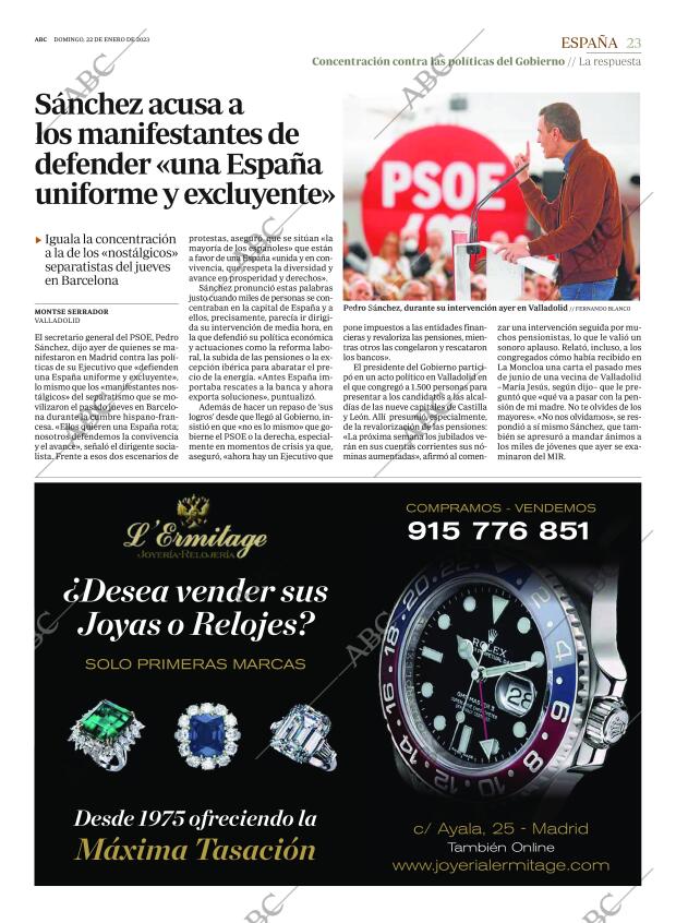 ABC MADRID 22-01-2023 página 23