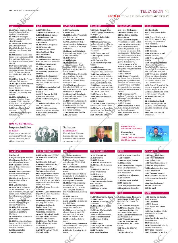 ABC MADRID 22-01-2023 página 71